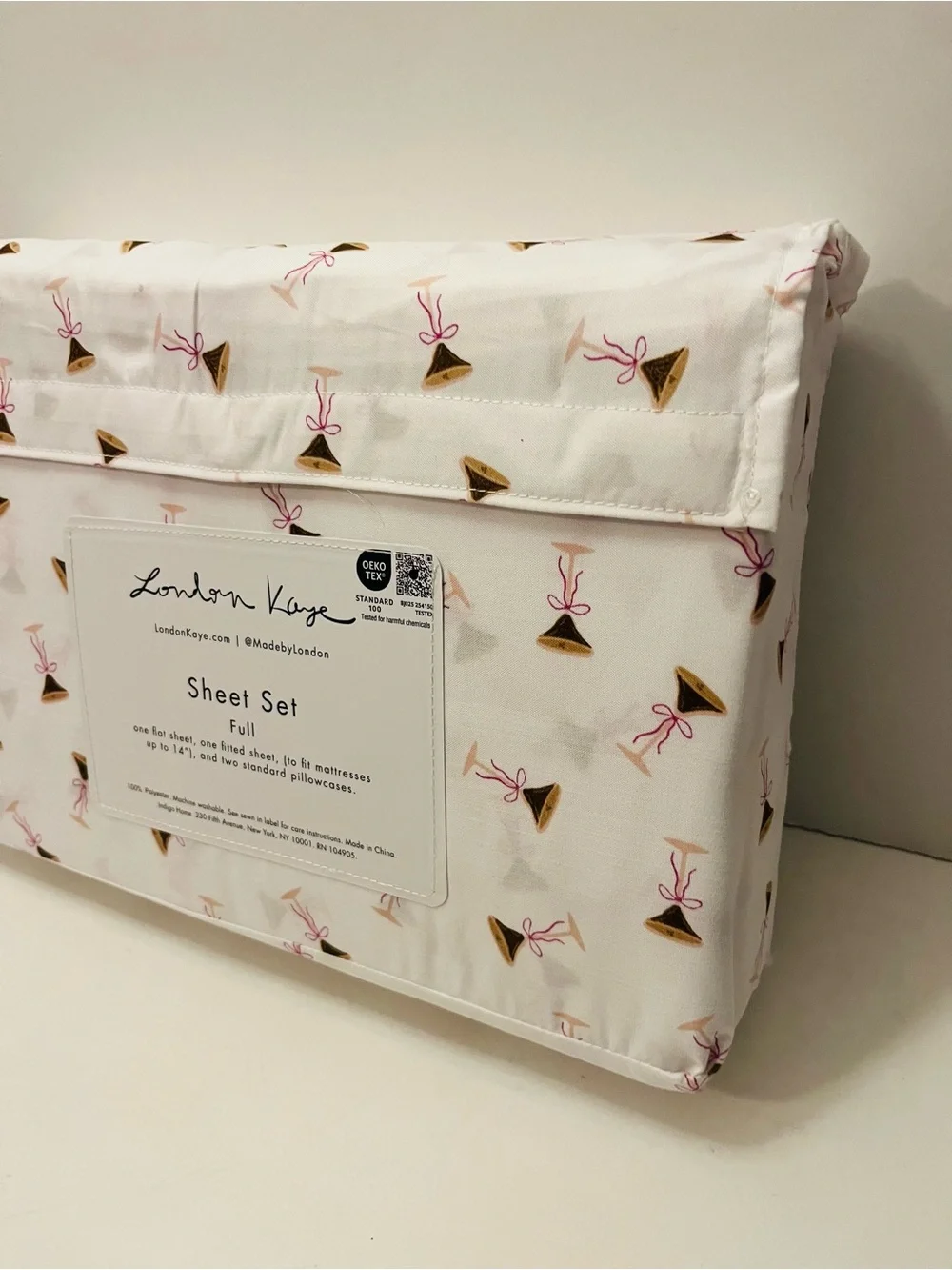 London Kaye Full Sheet Sets Lot of 2 Parisian Pastry & Cafe Espresso Martini